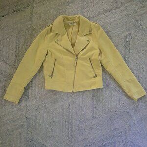 H&M 14Y+ Daffodil Yellow Faux Suede Biker Jacket